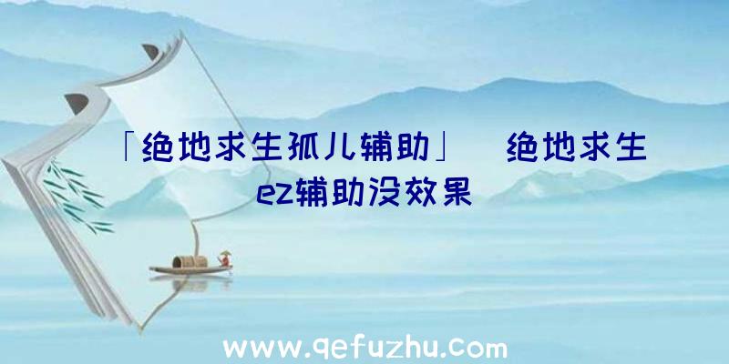 「绝地求生孤儿辅助」|绝地求生ez辅助没效果